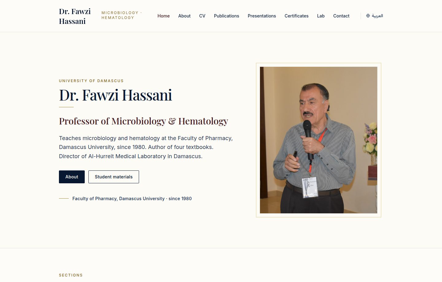 Academic portfolio website